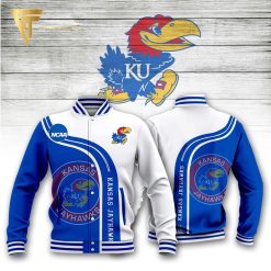 NCAA Kansas Jayhawks Blue White Baseball Jacket