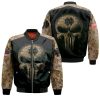 NCAA Notre Dame Fighting Irish Camo Punisher Skull Bomber Jacket