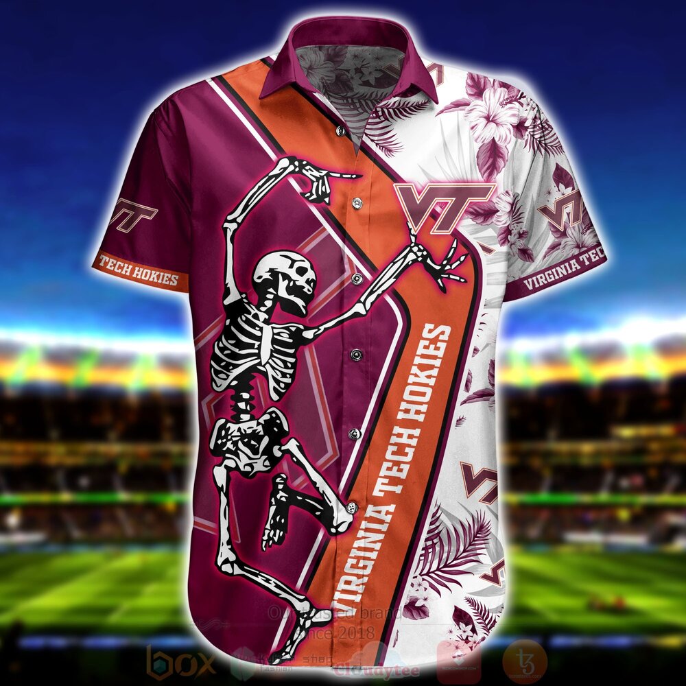 NCAA Virginia Tech Hokies Skeleton Hawaiian Shirt
