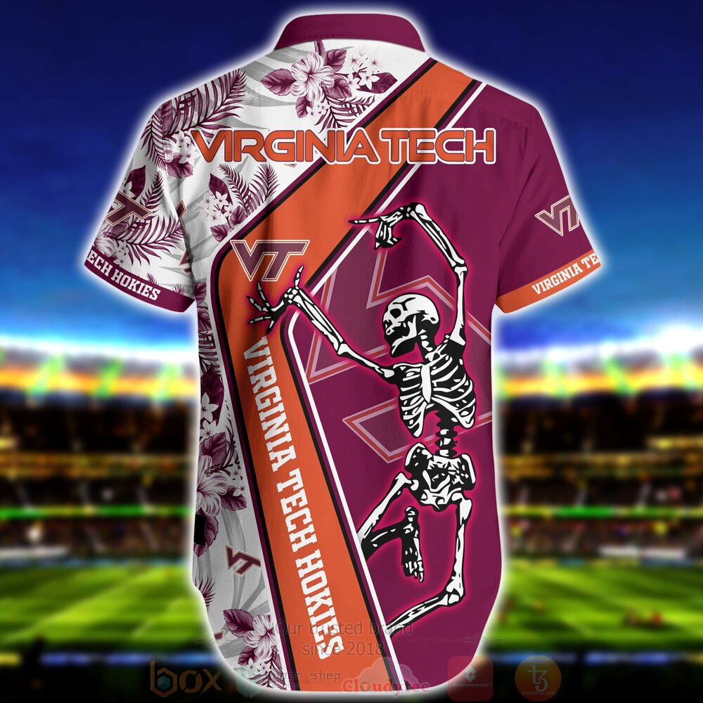 NCAA Virginia Tech Hokies Skeleton Hawaiian Shirt