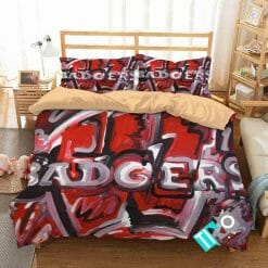 NCAA Wisconsin Badgers Bedding Set V4