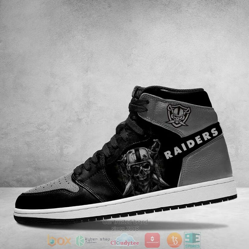 NFL Las Vegas Raiders Black Silver Air Jordan 1 High Sneakers