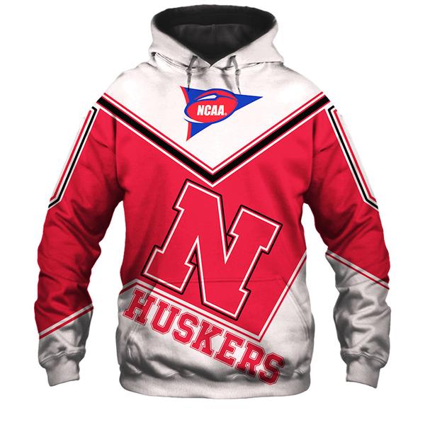 NCAA Nebraska Cornhuskers Red White Pullover Hoodie NCAA Nebraska Cornhuskers Red White Pullover Hoodie