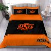 NCAA Oklahoma State Cowboys Orange Black Bedding Set V3