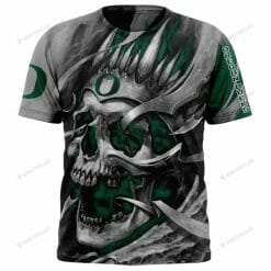 NCAA Oregon Ducks Custom Name Number Skull T-Shirt