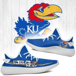 NCAA Kansas Jayhawks Blue Yeezy Boost Sneakers