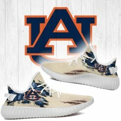 NCAA Auburn Tigers Scratch Blue Creammy Yeezy Boost Sneakers