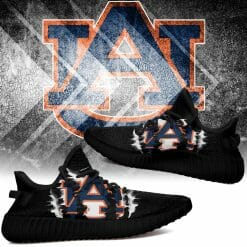 Alternative view of NCAA Auburn Tigers Black Scratch Yeezy Boost Sneakers
