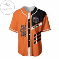 NCAA Auburn Tigers Custom Text Orange Black Baseball Jersey