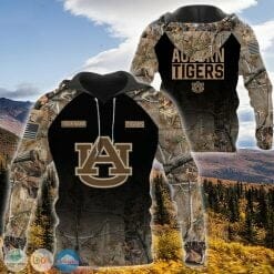 NCAA Auburn Tigers Custom Name Black Forest Pullover Hoodie