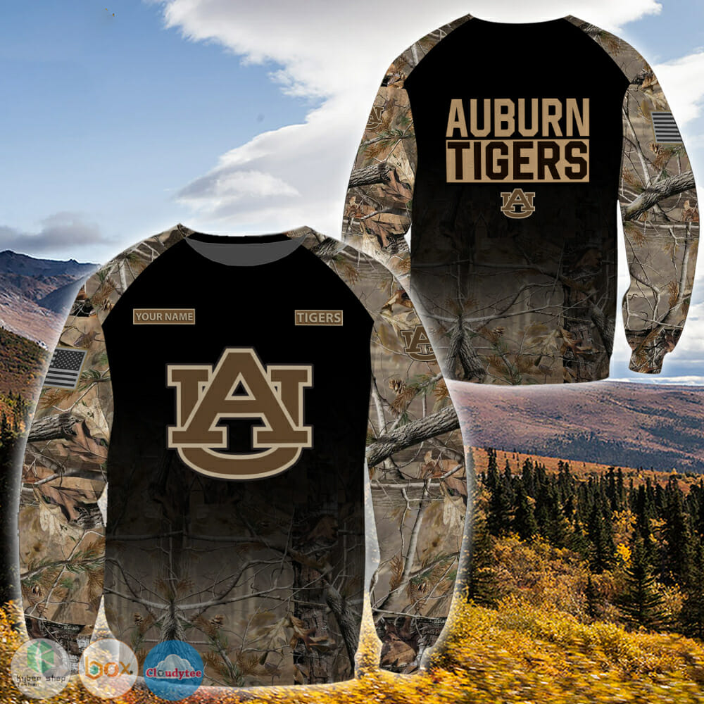 NCAA Auburn Tigers Custom Name Black Forest Sweatshirt