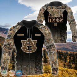 NCAA Auburn Tigers Custom Name Black Forest Zip Up Hoodie