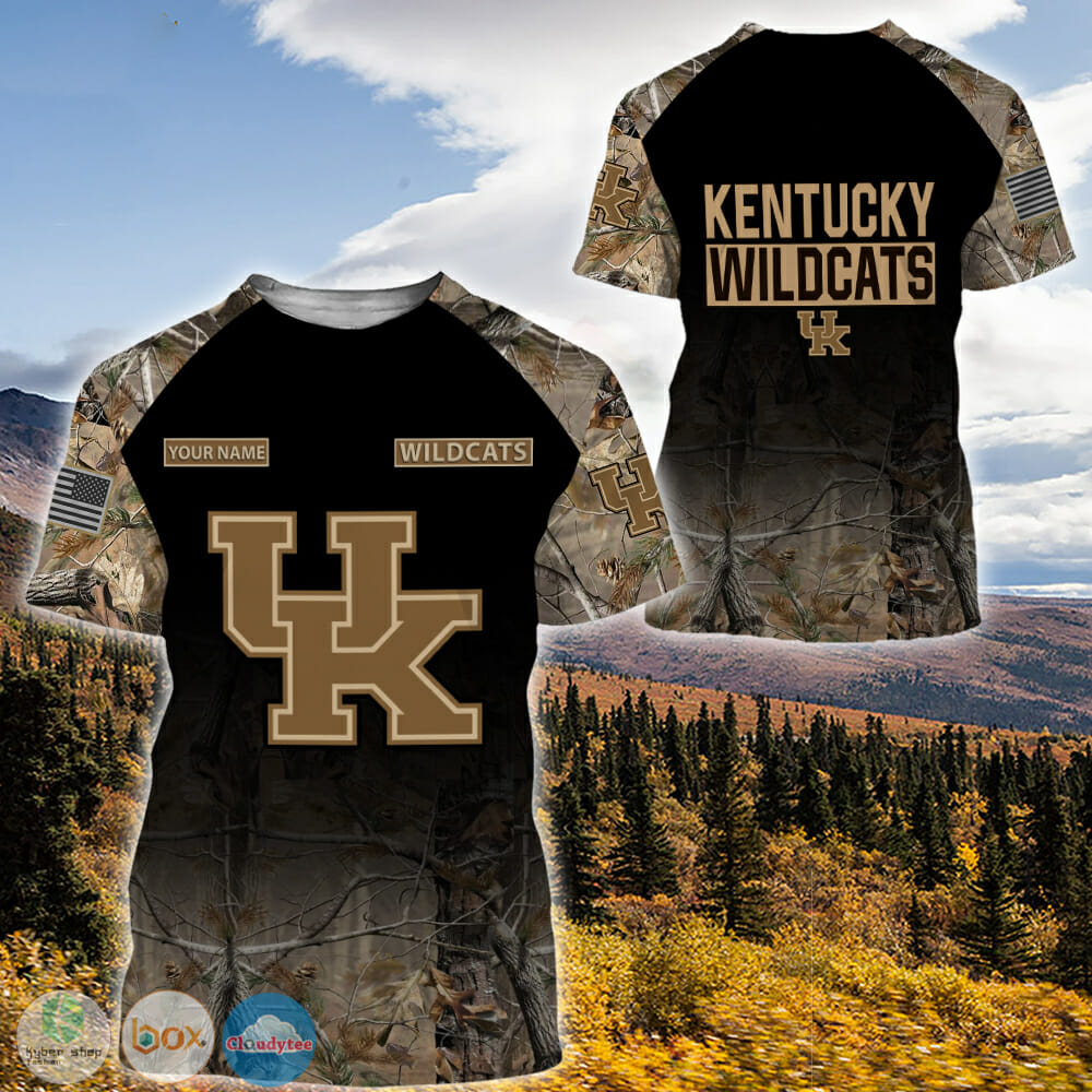 NCAA Kentucky Wildcats Custom Name Black Forest T-Shirt NCAA Kentucky Wildcats Custom Name Black Forest T-Shirt