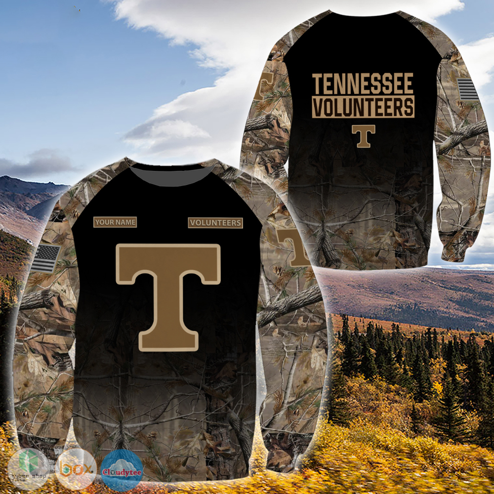 NCAA Tennessee Volunteers Custom Name Black Forest Sweatshirt