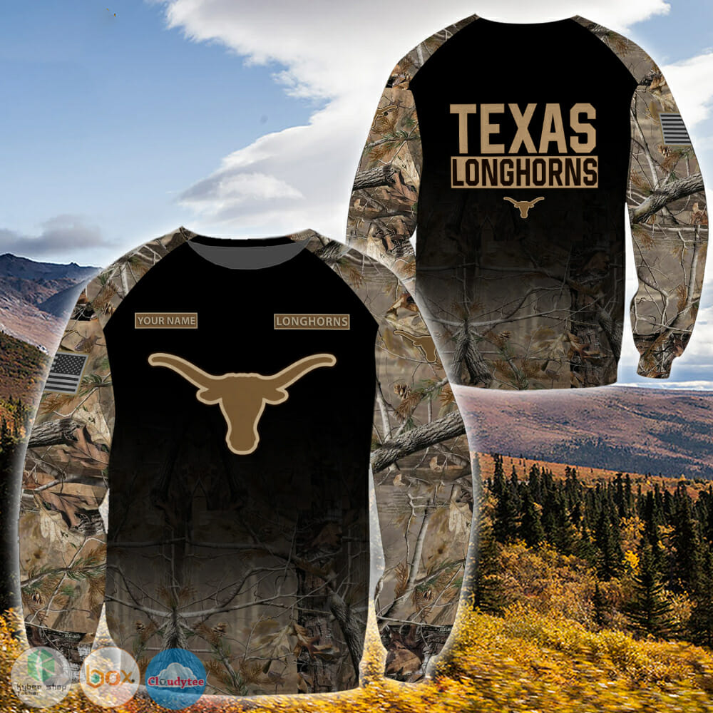 NCAA Texas Longhorns Custom Name Black Forest Sweatshirt