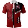 NCAA South Carolina Gamecocks Custom Text Red Black Polo Shirt