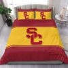 NCAA USC Trojans Cardinal Gold Bedding Set V2