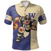 NCAA Washington Huskies Custom Number Purple Gold Polo Shirt