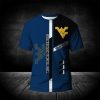 NCAA West Virginia Mountaineers Custom Text Blue Black T-Shirt