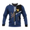 NCAA West Virginia Mountaineers Custom Text Blue Black Pullover Hoodie