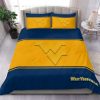 NCAA West Virginia Mountaineers Gold Blue Bedding Set V2
