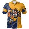 NCAA West Virginia Mountaineers Custom Number Blue Gold Polo Shirt