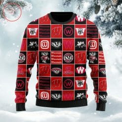 Alternative view of NCAA Wisconsin Badgers Team Logo Ugly Christmas Sweater