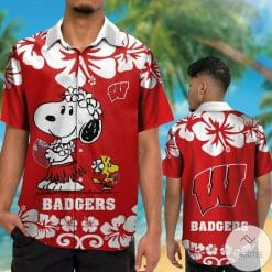 NCAA Wisconsin Badgers Snoopy Red Hawaiian Shirt