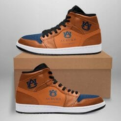 NCAA Auburn Tigers Orange Blue Air Jordan 1 High Sneakers