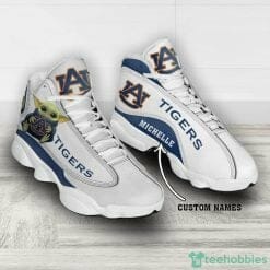 Alternative view of NCAA Auburn Tigers Custom Name Baby Yoda Air Jordan 13 Shoes