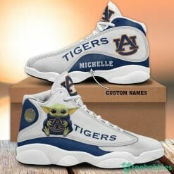 NCAA Auburn Tigers Custom Name Baby Yoda Air Jordan 13 Shoes