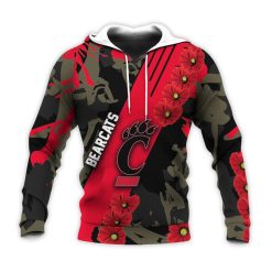 NCAA Cincinnati Bearcats Red Flowers Pullover Hoodie