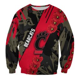 NCAA Cincinnati Bearcats Red Flowers Sweatshirt