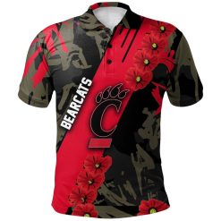 NCAA Cincinnati Bearcats Red Flowers Polo Shirt