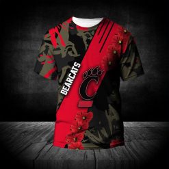 NCAA Cincinnati Bearcats Red Flowers T-Shirt