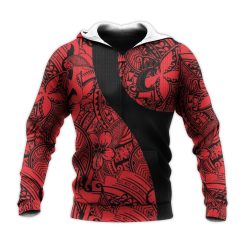 NCAA Cincinnati Bearcats Red Black Polynesian Pullover Hoodie