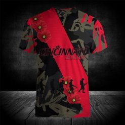 Alternative view of NCAA Cincinnati Bearcats Red Flowers T-Shirt