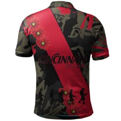 Alternative view of NCAA Cincinnati Bearcats Red Flowers Polo Shirt