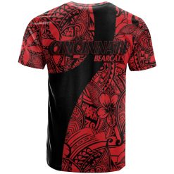 Alternative view of NCAA Cincinnati Bearcats Red Black Polynesian T-Shirt