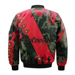 Alternative view of NCAA Cincinnati Bearcats Red Flowers Bomber Jacket