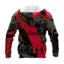 Alternative view of NCAA Cincinnati Bearcats Red Flowers Zip Up Hoodie