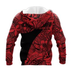 Alternative view of NCAA Cincinnati Bearcats Red Black Polynesian Zip Up Hoodie