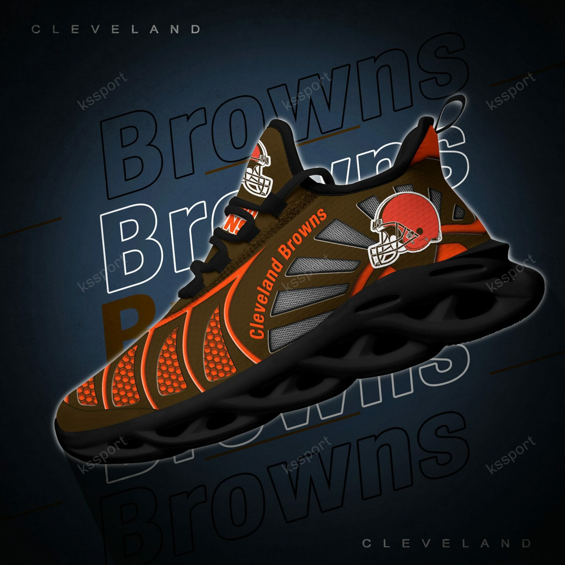 NFL Cleveland Browns Brown Orange Max Soul Shoes V2 NFL Cleveland Browns Brown Orange Max Soul Shoes V2