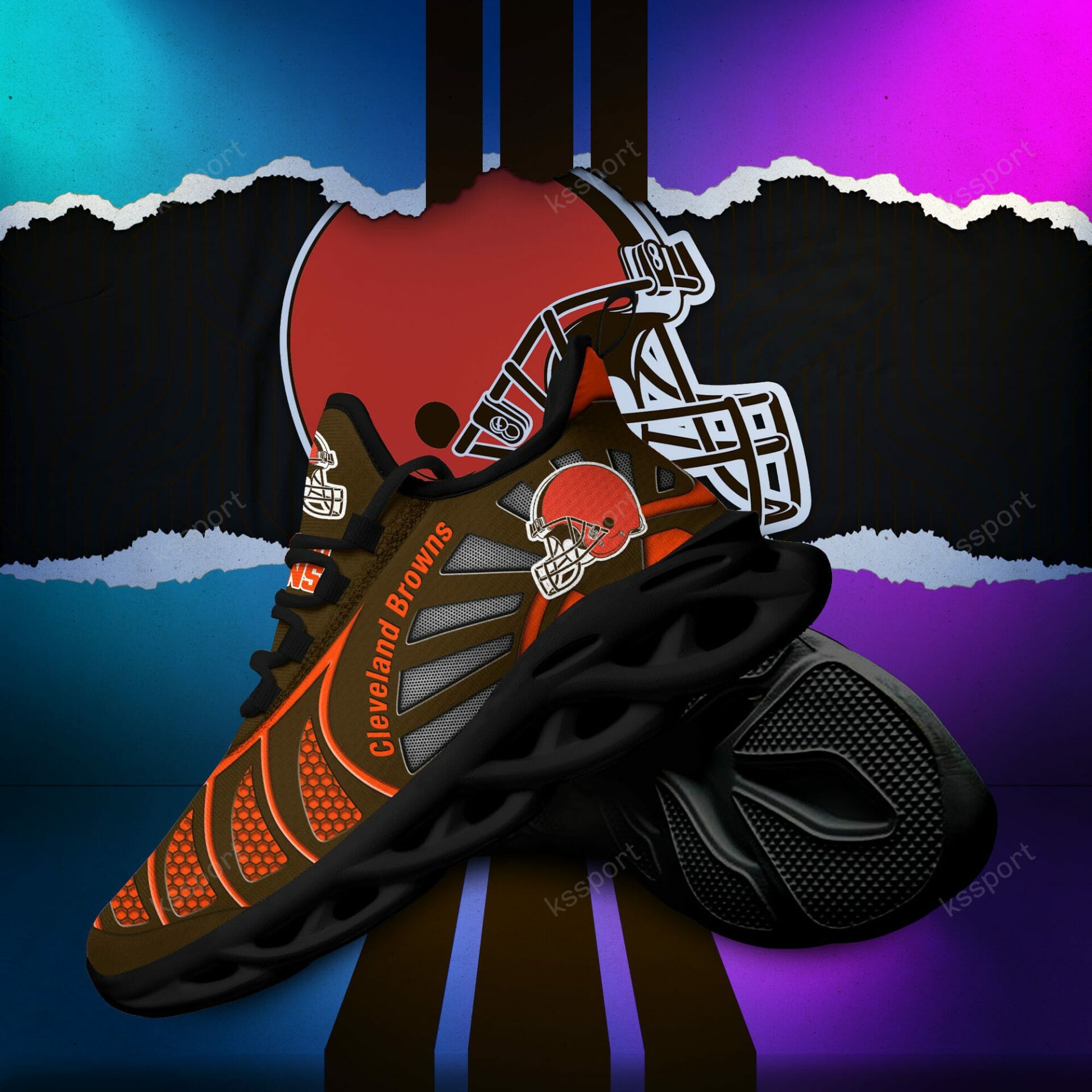 NFL Cleveland Browns Brown Orange Max Soul Shoes V2 NFL Cleveland Browns Brown Orange Max Soul Shoes V2
