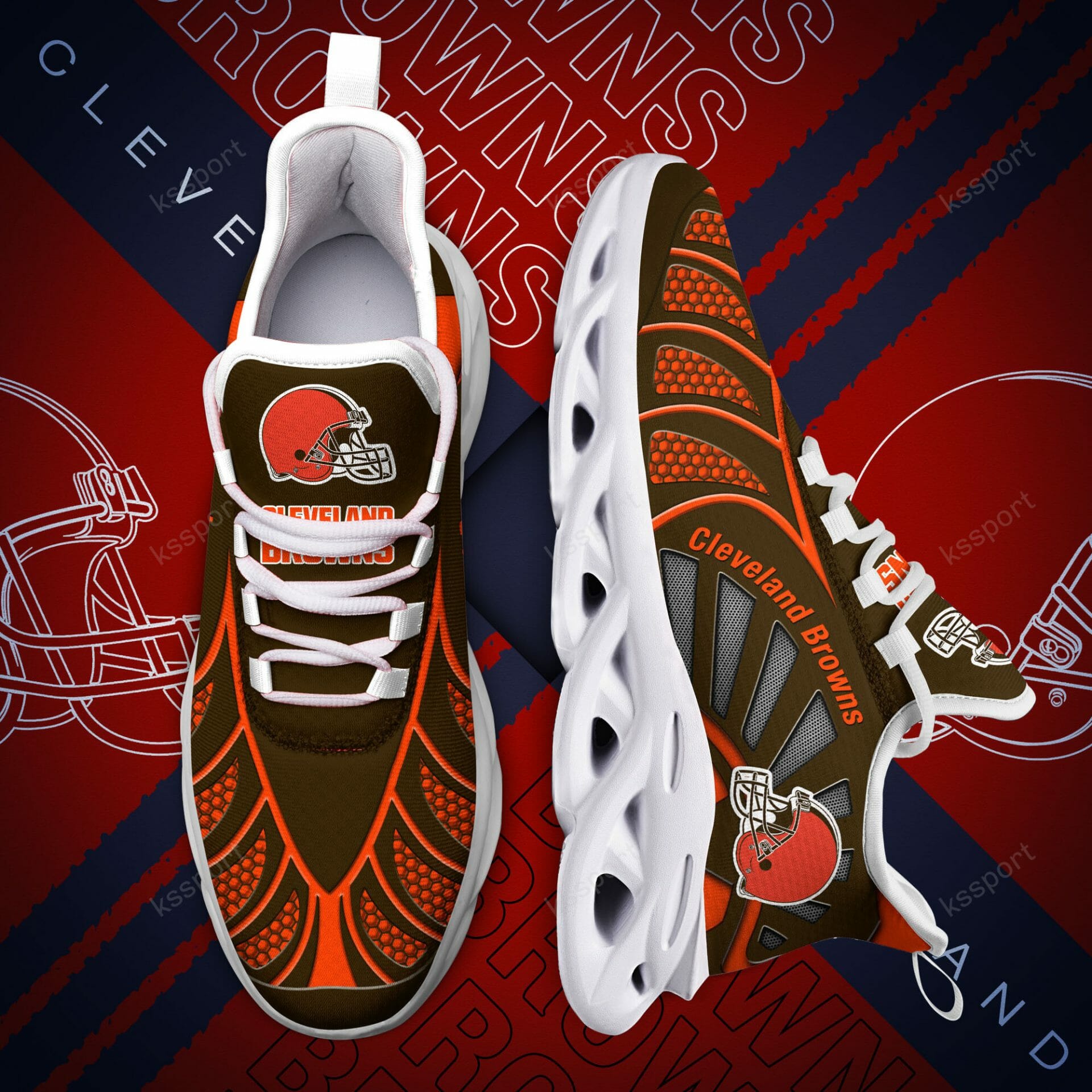 NFL Cleveland Browns Brown Orange Max Soul Shoes V2 NFL Cleveland Browns Brown Orange Max Soul Shoes V2