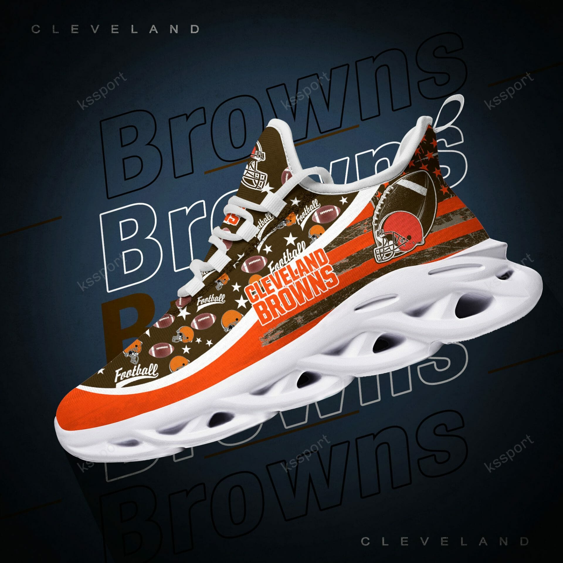 NFL Cleveland Browns Brown Orange Max Soul Shoes V4 NFL Cleveland Browns Brown Orange Max Soul Shoes V4