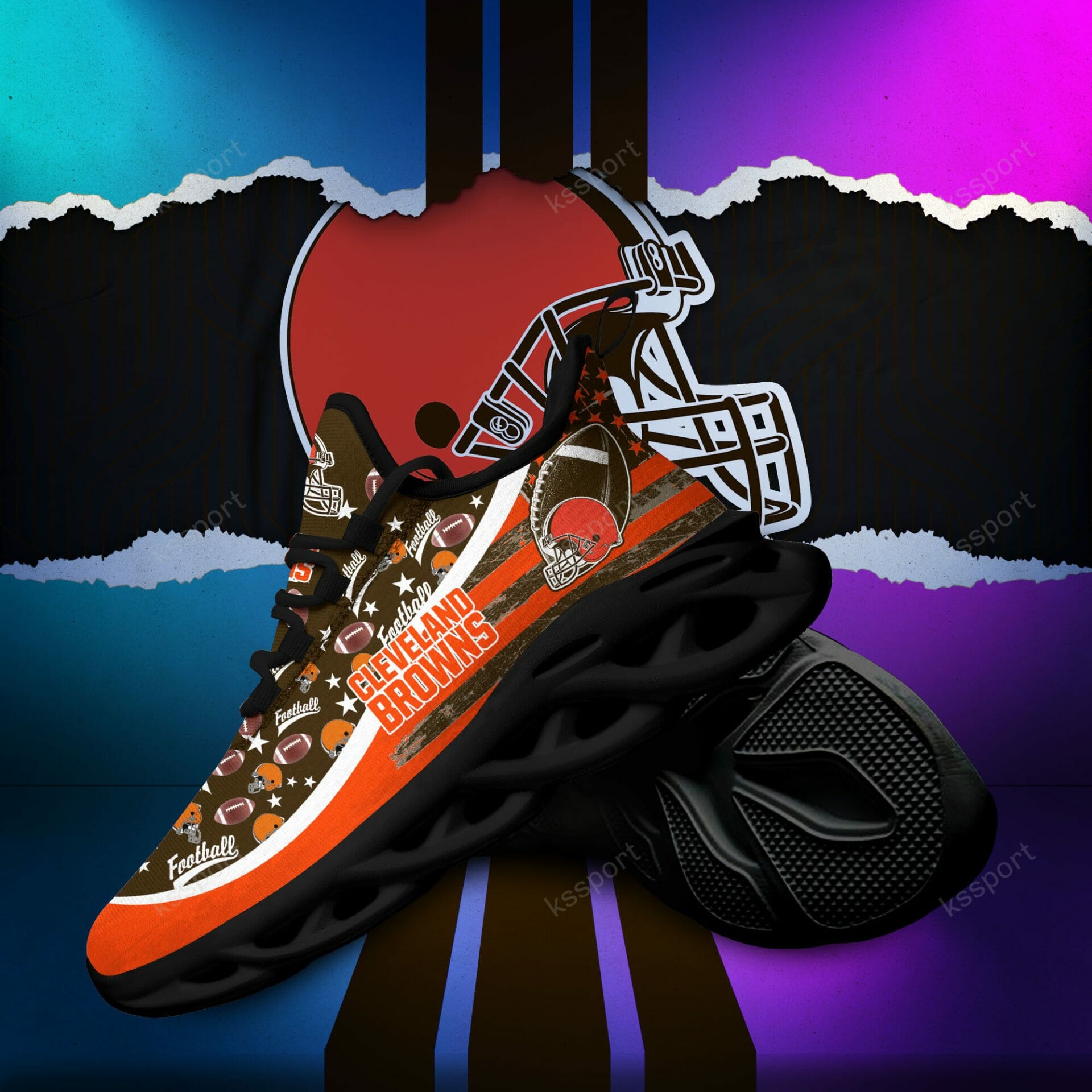 NFL Cleveland Browns Brown Orange Max Soul Shoes V4 NFL Cleveland Browns Brown Orange Max Soul Shoes V4