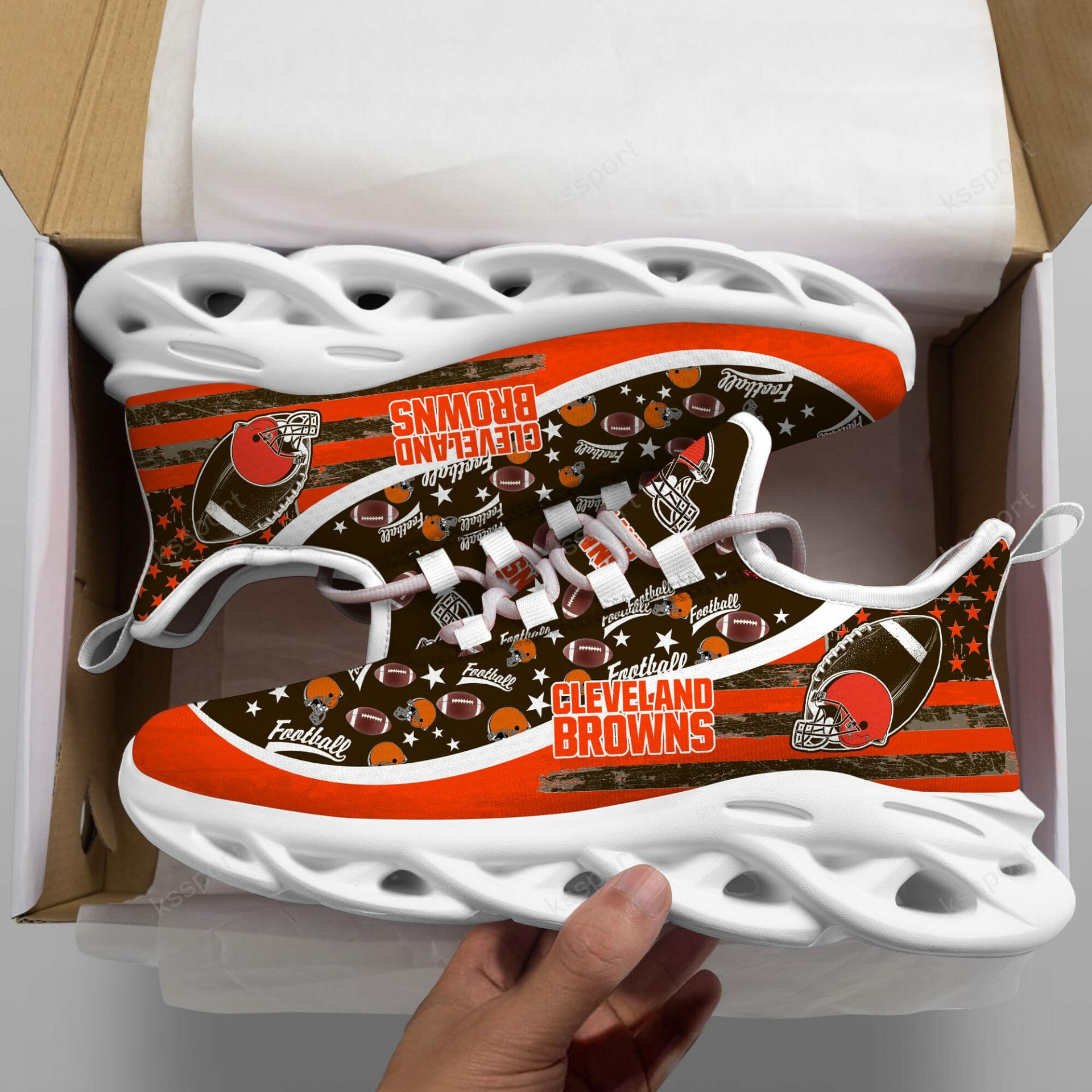 NFL Cleveland Browns Brown Orange Max Soul Shoes V4 NFL Cleveland Browns Brown Orange Max Soul Shoes V4