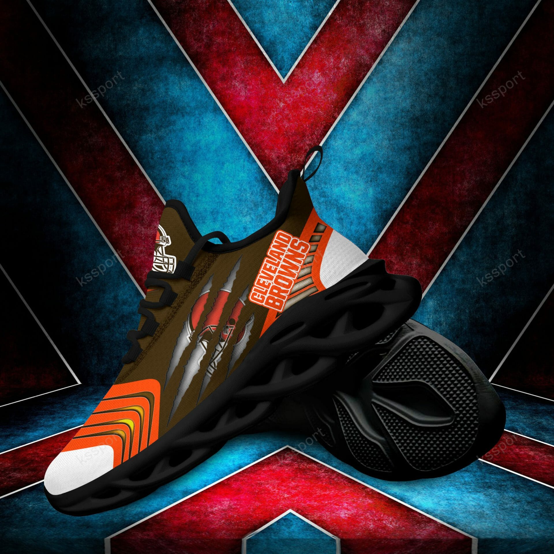 NFL Cleveland Browns Brown Orange Max Soul Shoes NFL Cleveland Browns Brown Orange Max Soul Shoes