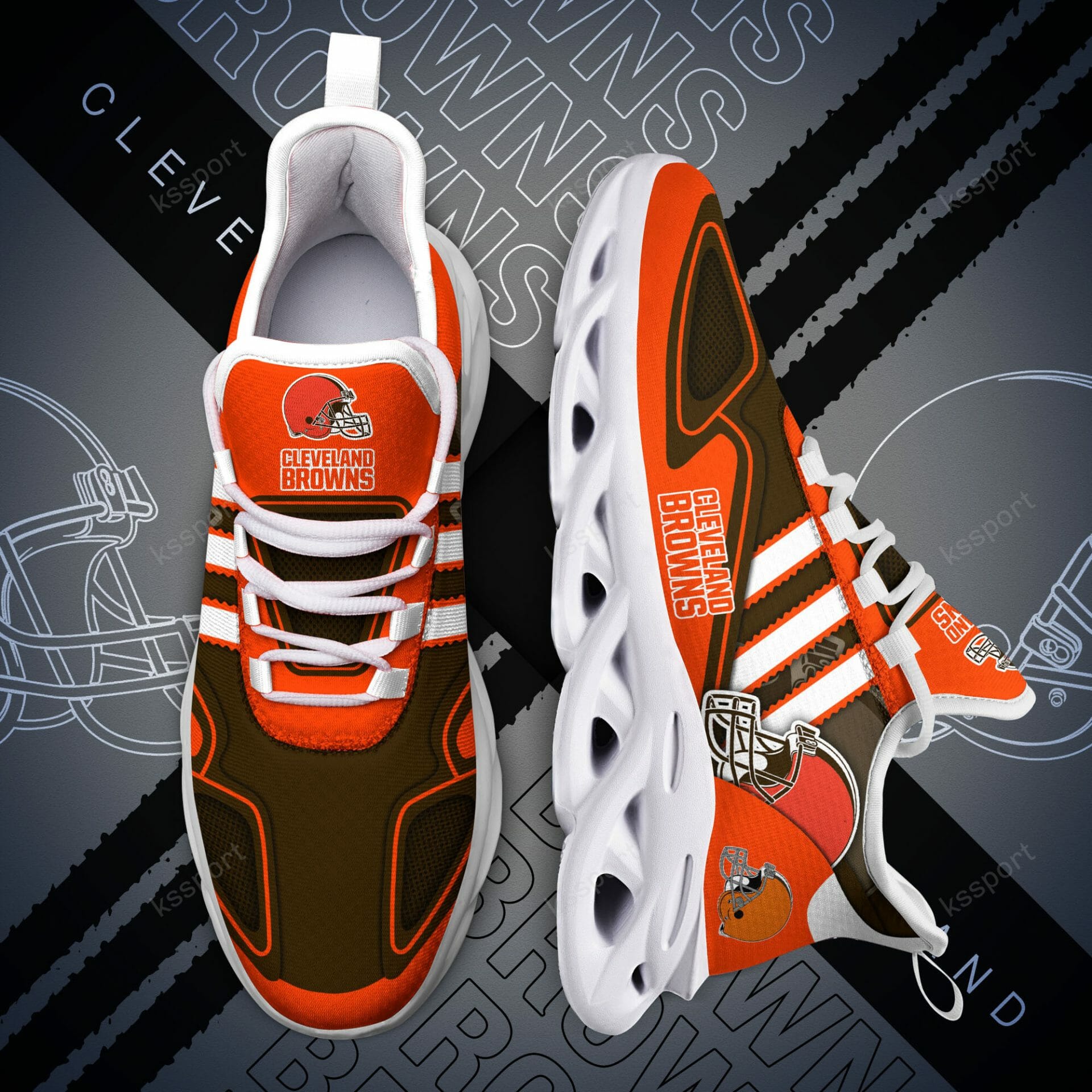 NFL Cleveland Browns Brown Orange Max Soul Shoes V3 NFL Cleveland Browns Brown Orange Max Soul Shoes V3